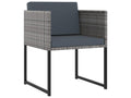 Set di mobili da esterno in vimini intrecciato in resina grigia - dlz1766460015501