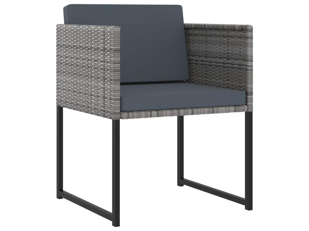 Set di mobili da esterno in vimini intrecciato in resina grigia - dlz1766460015501