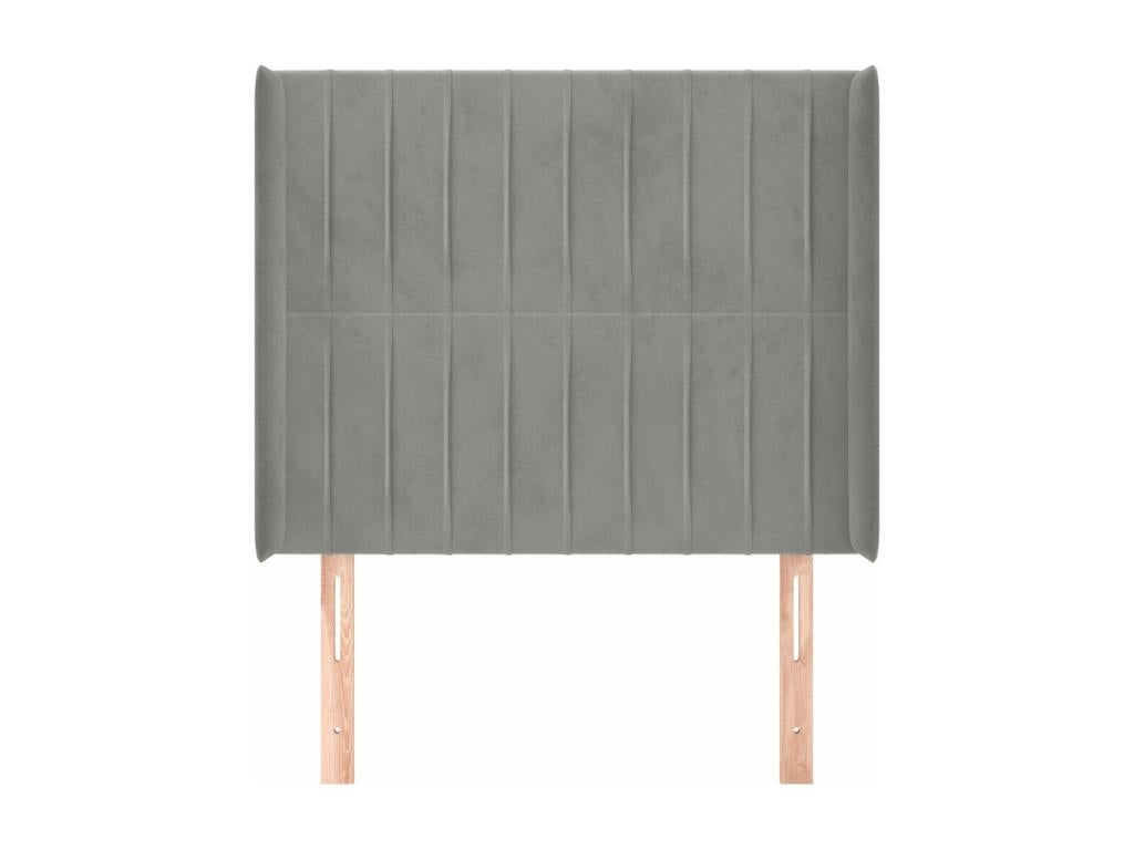 Letto in velluto grigio, 93 x 16 x 118 cm