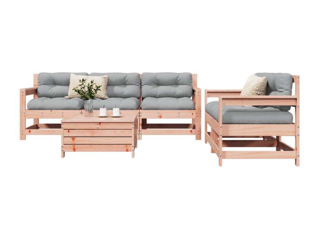 Set di mobili da esterno in legno massello marrone - dlz1766459938853