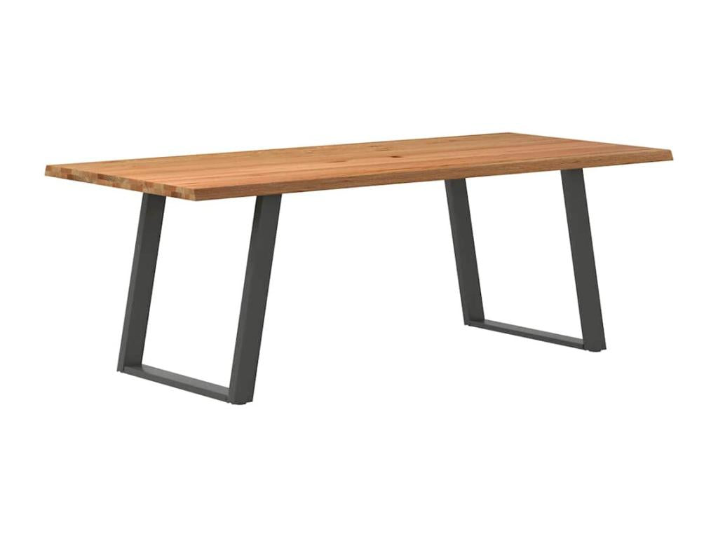 Tavolo da pranzo in legno di rovere marrone, 220 x 100 x 74 cm