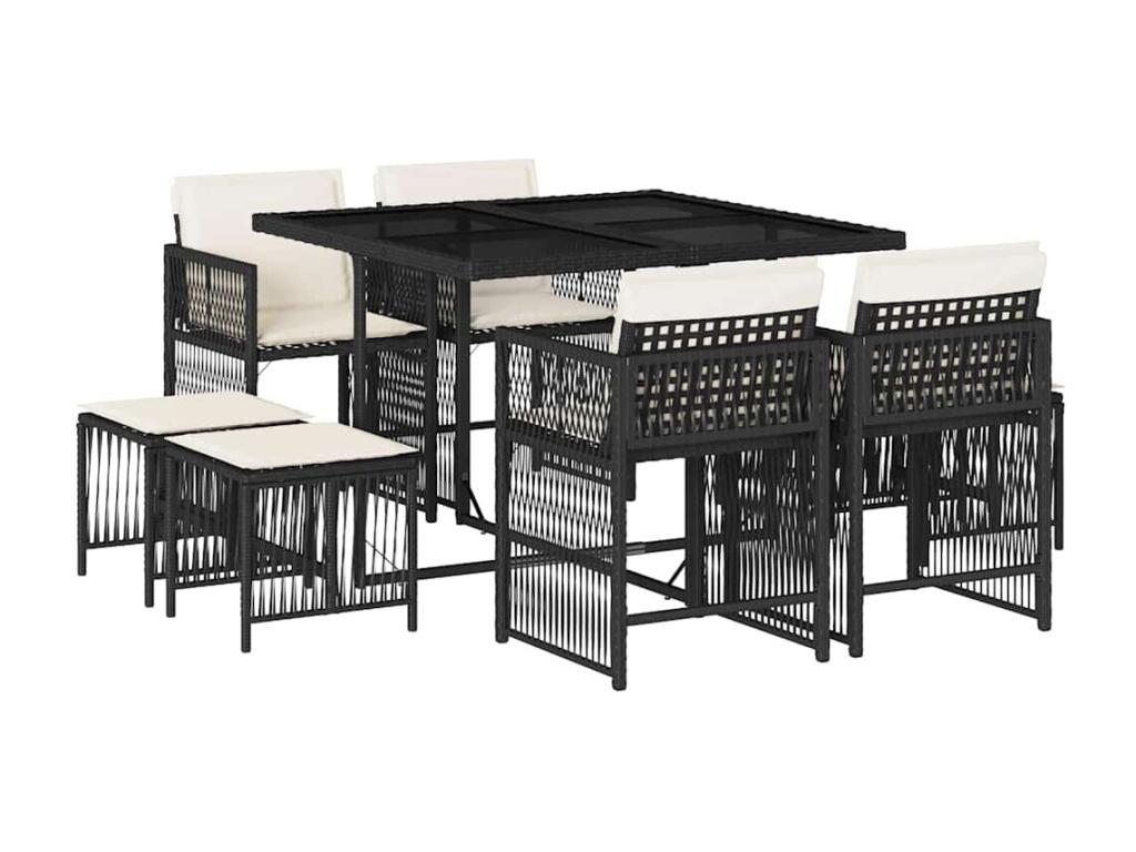 Mobili per la casa in vimini intrecciato in resina nera