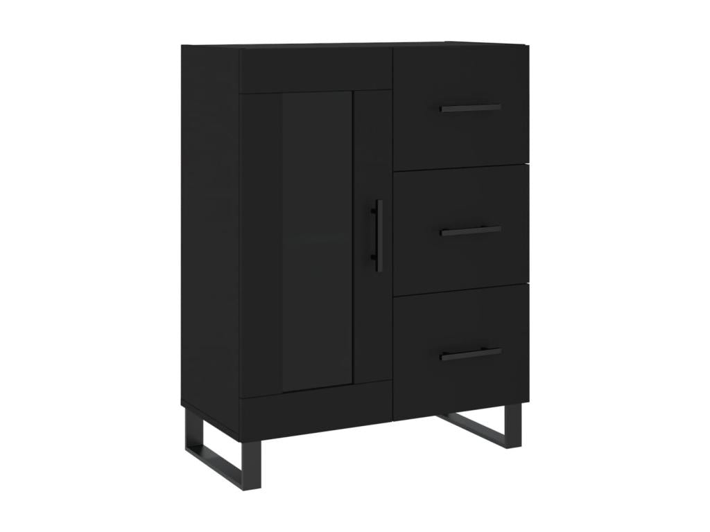 Credenza in legno ingegnerizzato nero, 69,5 x 34 x 180 cm