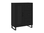 Credenza in legno ingegnerizzato nero, 69,5 x 34 x 180 cm