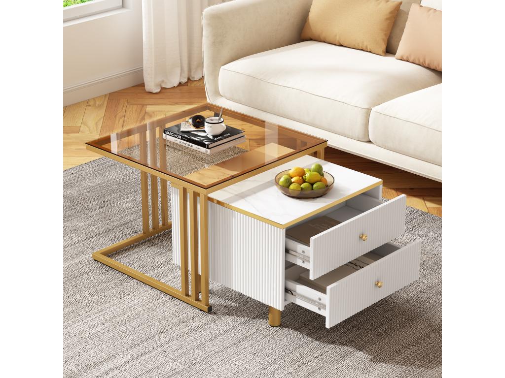 Mobili per la casa in metallo bianco, 59,5 x 60 x 45,6 cm