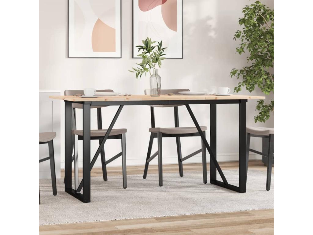 Tavolo da pranzo in legno di pino marrone, 140 x 80 x 75 cm