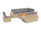 Set di mobili da esterno in vimini intrecciato in resina beige - dlz1766459630324