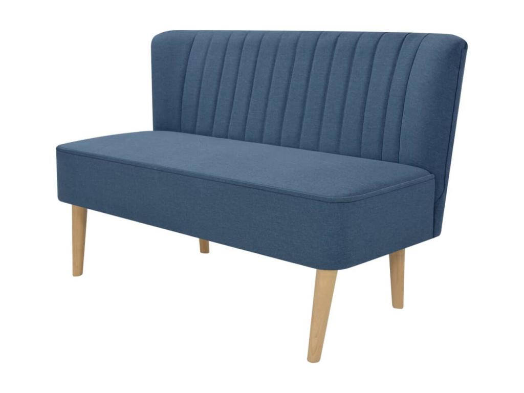 Divano in tessuto blu, 117 x 55,5 x 77 cm