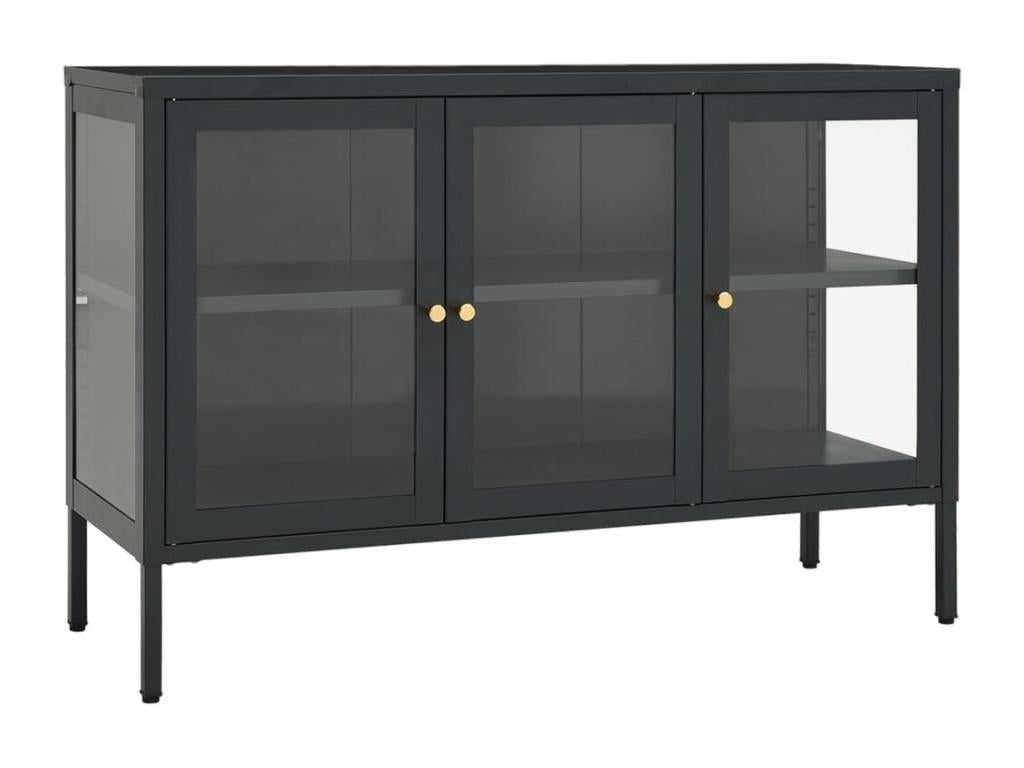 Credenza in vetro antracite, 105 x 35 x 70 cm