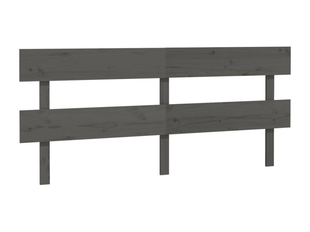 Letto in legno massello grigio, 184 x 3 x 81 cm