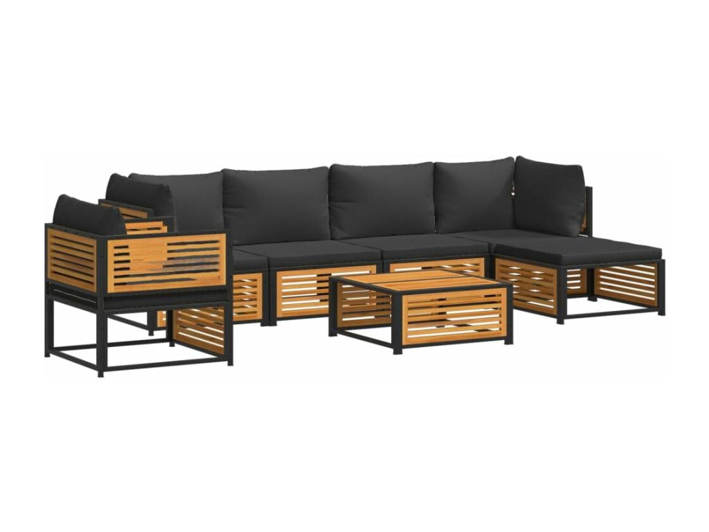 Set di mobili da esterno in legno massello marrone