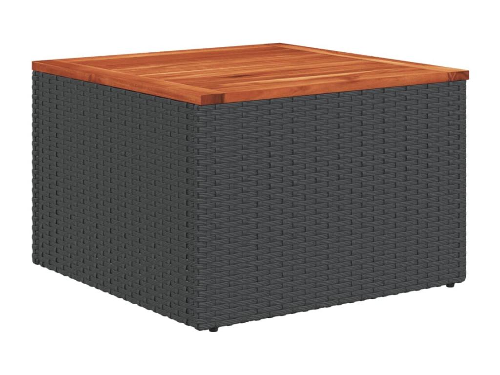 Set di mobili da esterno in vimini intrecciato in resina nera - dlz1766459297813