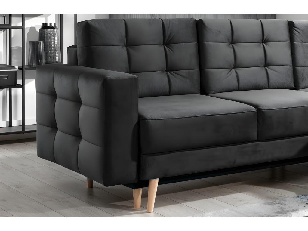 Divano letto in velluto antracite