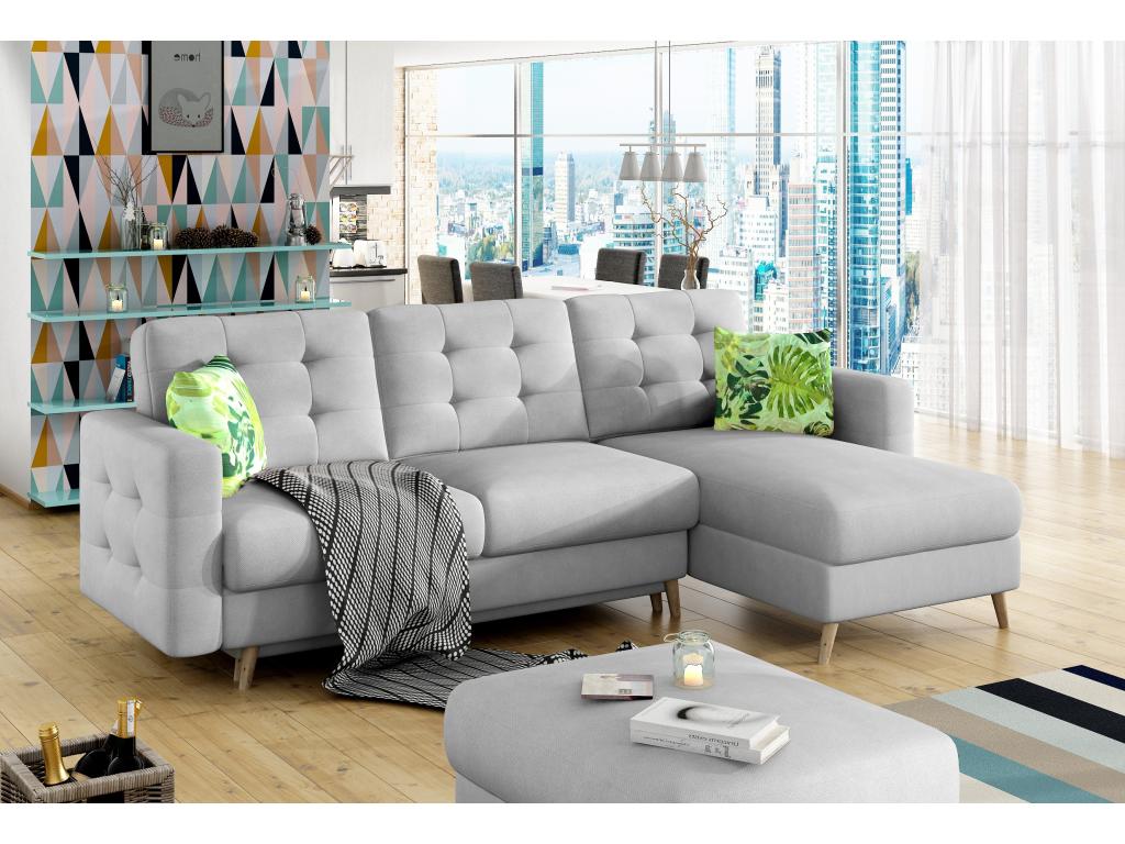 Divano letto in tessuto grigio