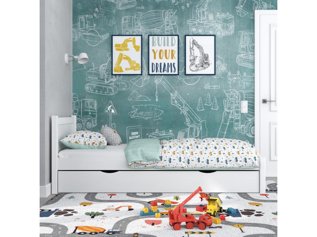 Letto bianco, 100 x 190 cm - dlz1766459778892