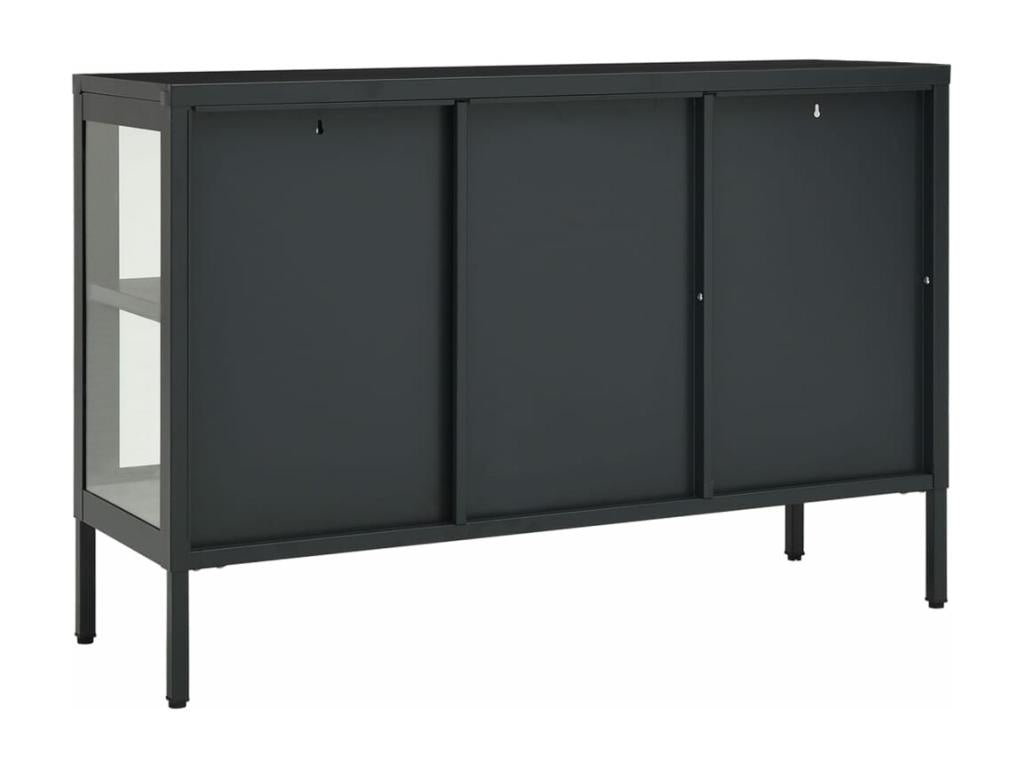 Credenza in vetro antracite, 105 x 35 x 70 cm