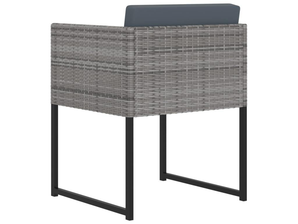 Set di mobili da esterno in vimini intrecciato in resina grigia - dlz1766460015501