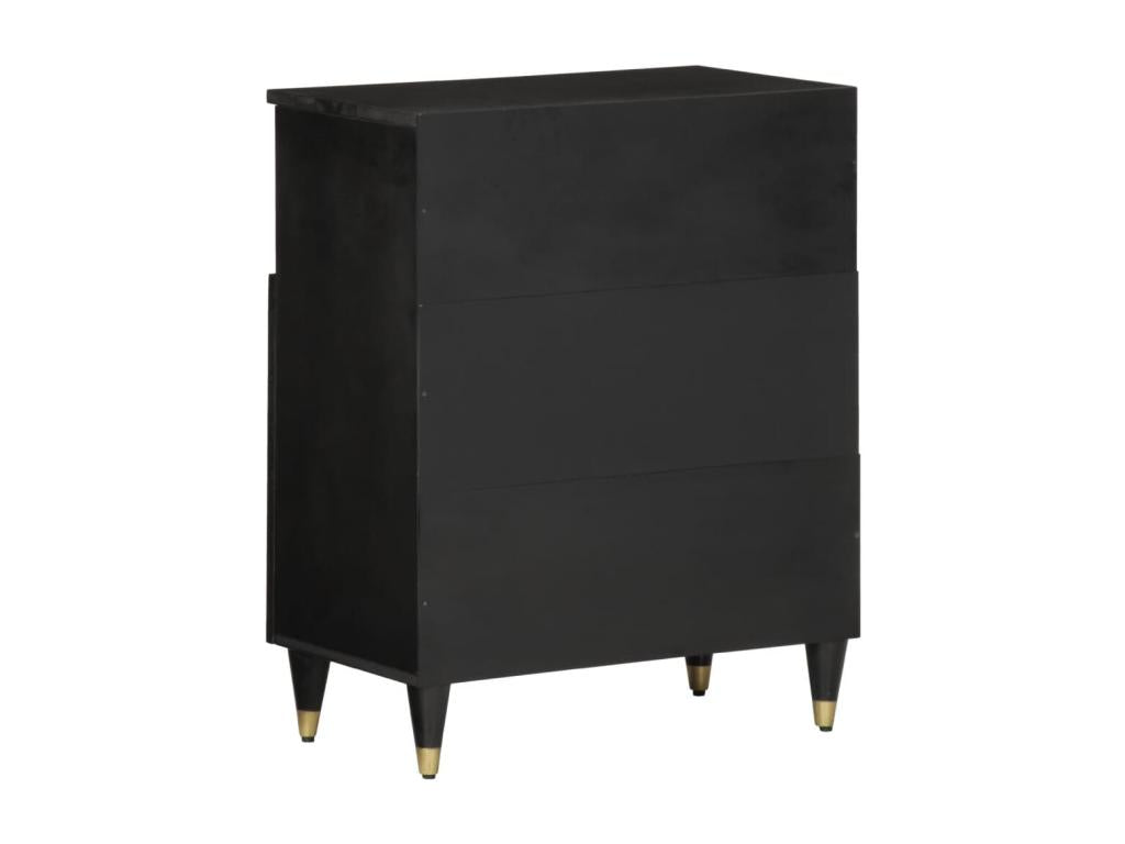 Armadio in legno massello nero, 60 x 33 x 75 cm