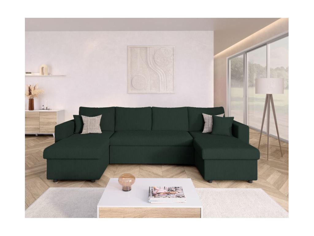 Divano letto in velluto verde - dlz1766459557119