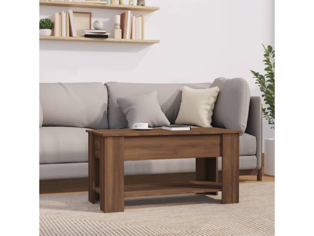 Tavolino da caffè in legno ingegnerizzato marrone, 101 x 49 x 52 cm
