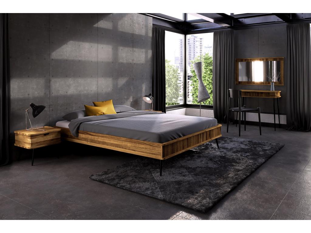 Struttura letto in legno di rovere naturale, 100 x 200 cm