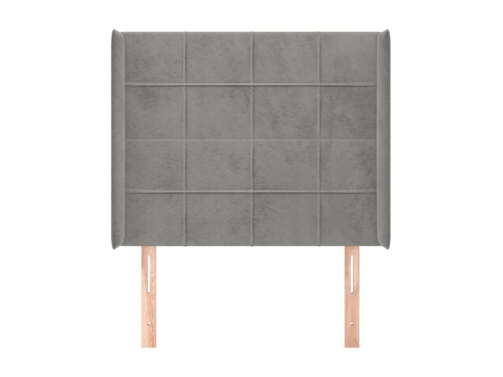 Letto in velluto grigio, 83 x 16 x 118 cm