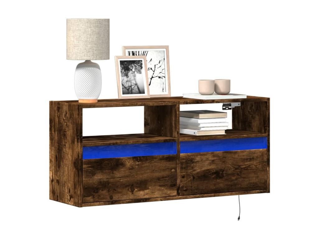 Mobile TV in legno di rovere marrone, 100 x 31 x 45 cm