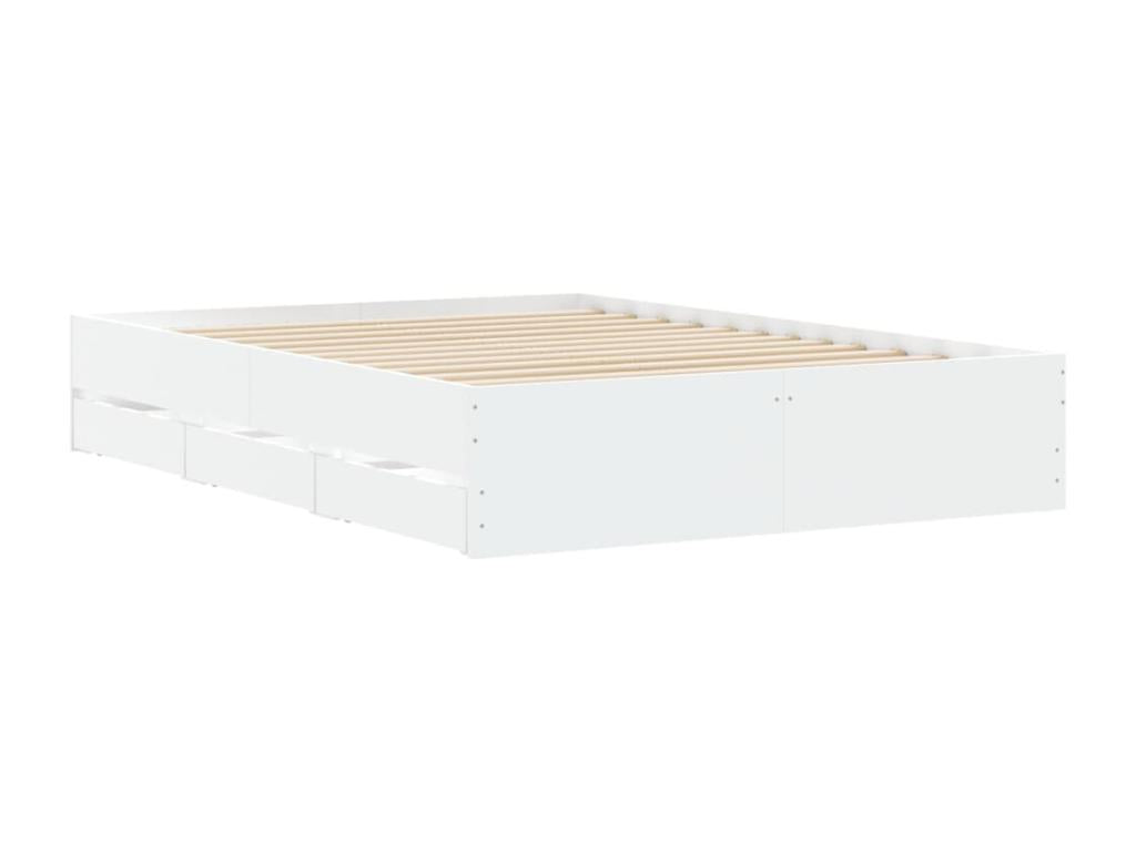 Struttura letto in legno ingegnerizzato bianco, 135 x 190 cm