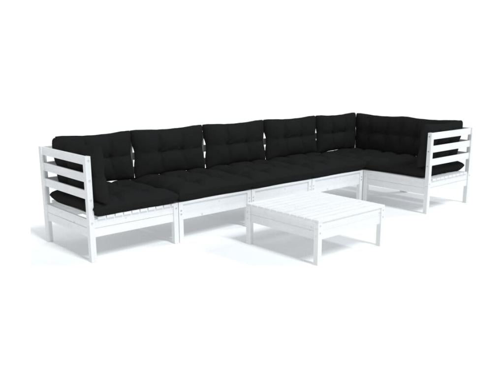 Set di mobili da esterno in legno di pino bianco - dlz1766459793857