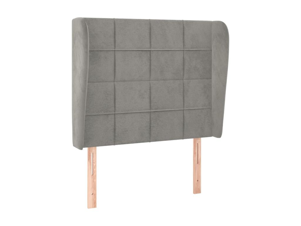 Letto in velluto grigio, 83 x 23 x 118 cm