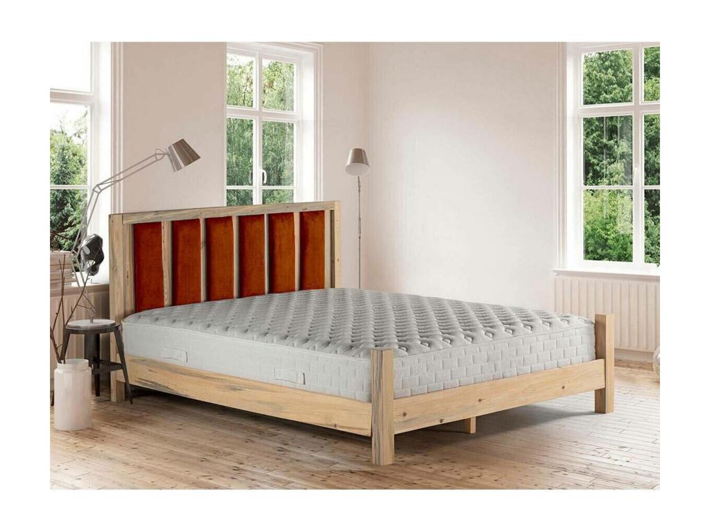 Letto in velluto rosso, 140 x 200 cm