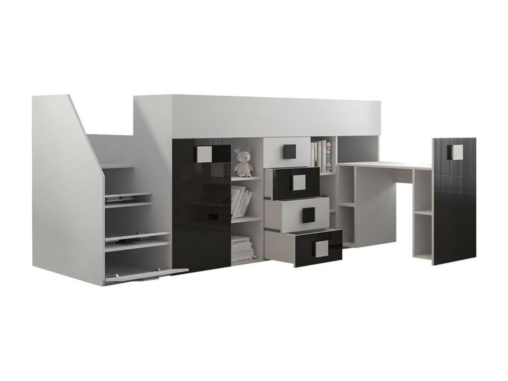 Letto grigio, 94 x 249 x 124 cm