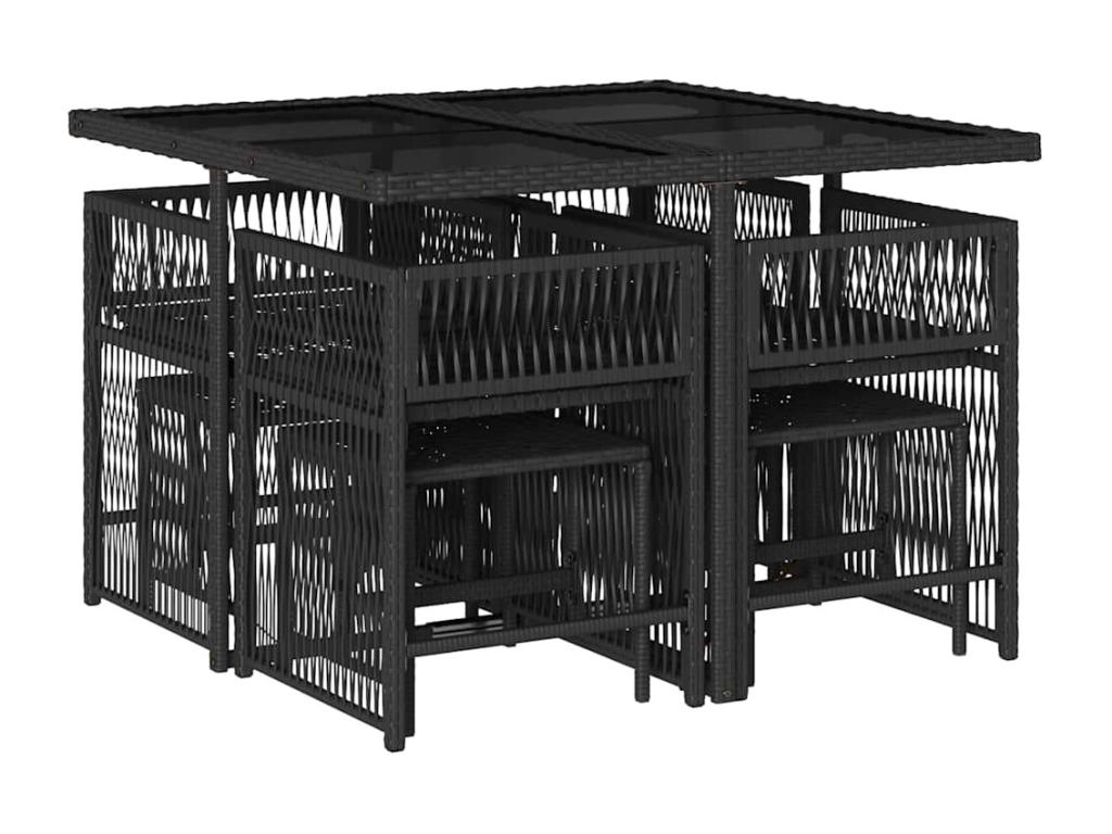 Mobili per la casa in vimini intrecciato in resina nera