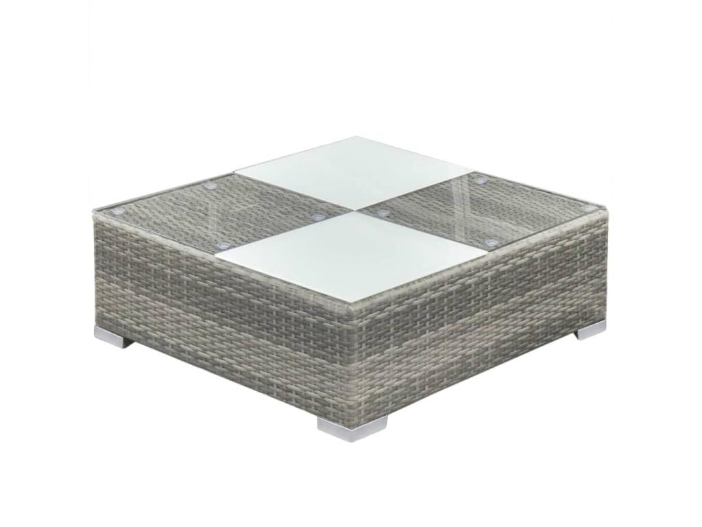 Set di mobili da esterno in vimini intrecciato in resina grigia - dlz1766459822011