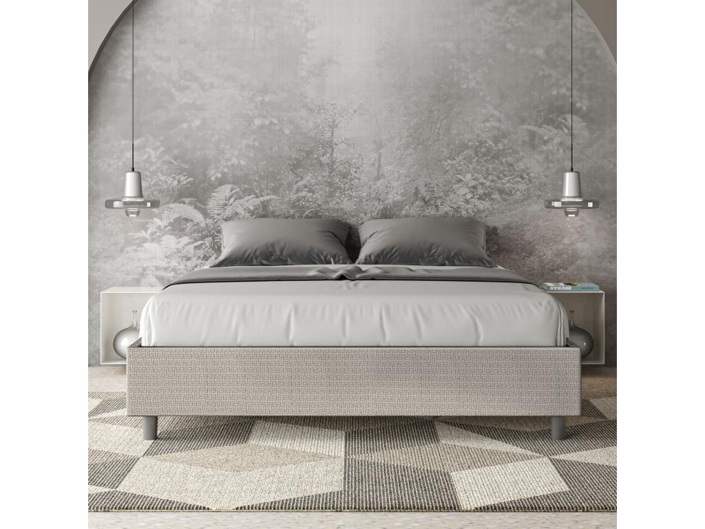 Letto in tessuto bianco, 160 x 210 cm