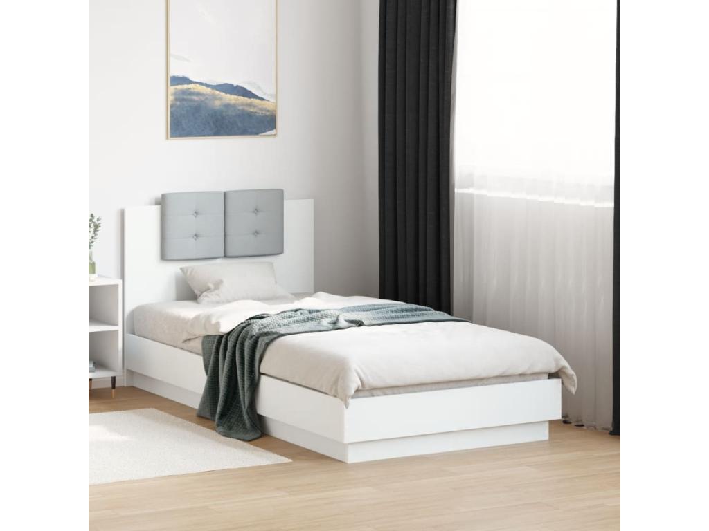 Struttura letto bianca, 90 x 190 cm