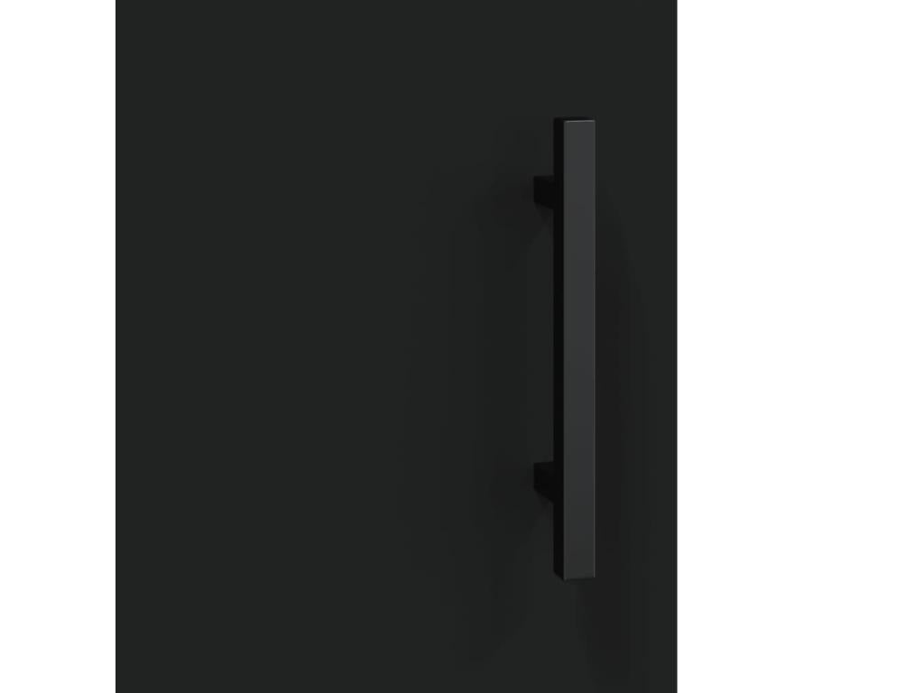 Credenza in legno ingegnerizzato nero, 69,5 x 34 x 180 cm