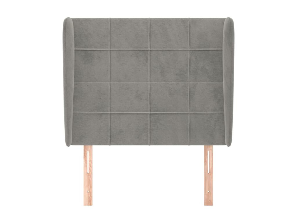 Letto in velluto grigio, 83 x 23 x 118 cm