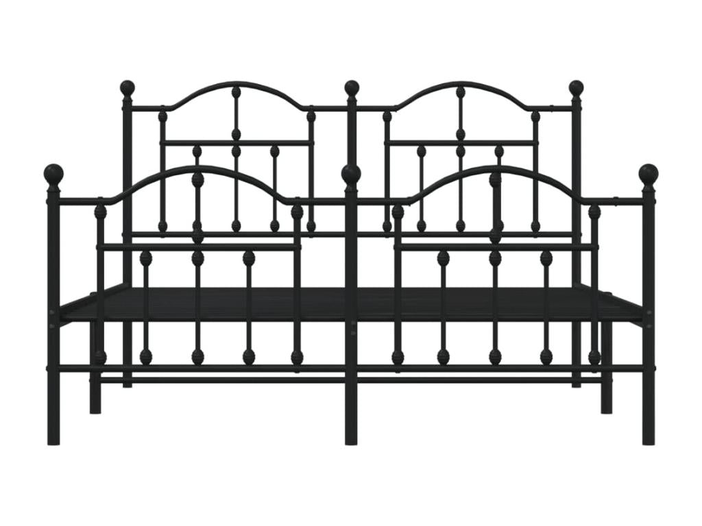 Struttura letto in metallo nero, 140 x 190 cm