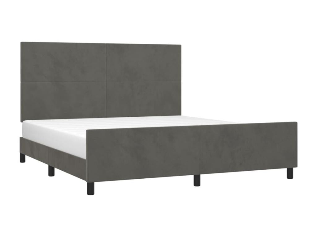 Struttura letto in velluto grigio, 160 x 200 cm - dlz1766459470887